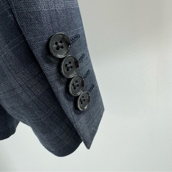 Bruun & Stengade Danish Plaid Navy Grey Men’s Blazer Jacket Size 56 - Picture 9 of 11